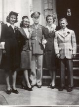 The Aldrin family, from left, Fay Ann Aldrin Potter, Madeline Aldrin Crowell, Edwin E. Aldrin snr, Marian Moon Aldrin and Buzz Aldrin.