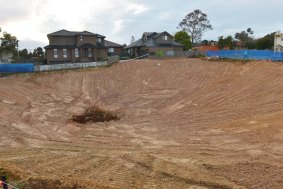 The giant collapsing excavation in Mount Waverley has been refilled.