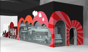 The new train tunnel at the Children's Gallery at the Melbourne Museum.