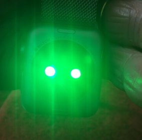 The watch uses its green LEDs paired with light-sensitive photodiodes to detect blood flow through your wrist.  The blurring is caused by the very fast oscillation of the LED sensors.