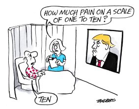 Tandberg does not altogether subscribe to the cliche that Donald Trump is a great gift to cartoonists.