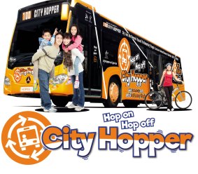 Publicity material for the Liberals' proposed "city hopper" bus service.