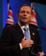 Tony Abbott at his G20 news conference in Brisbane. He is expected to sign the widely anticipated free trade deal with China on Monday. 