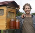 Father and son Stuart and Cedar Anderson with their invention the Flow Hive, which has been  patented around the world.