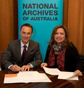 National Archives Director-General David Fricker and Assistant Director-General Teressa Ward.
