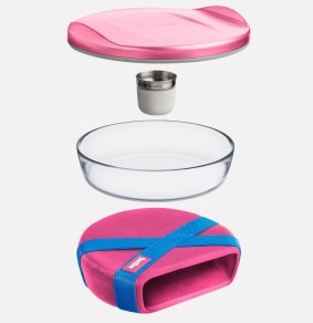 BeetBox is a portable, reusable, glass lunch bowl.
 
