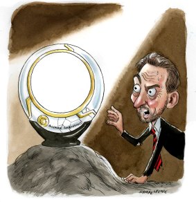 Tony Popovic is close to the A-League trophy. Illustration: John Shakespeare