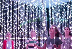 Children marvel at one of the Blinc installations at the Adelaide Festival.