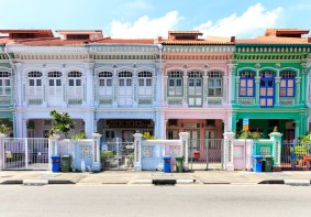 Chinese-inspired pre-war Peranakan houses in the city’s east.