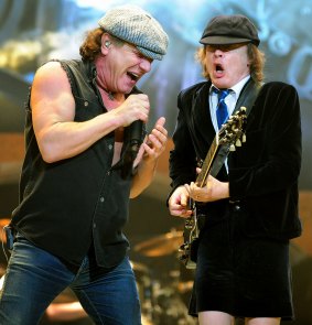 AC/DC's Brian Johnson (left) and Angus Young
