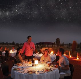 Once the sun sets in the red centre, the skies light up.