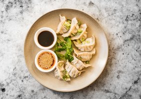 The hand-made dumplings at the Shelter Shed restaurant at the Queenscliff Hotel.