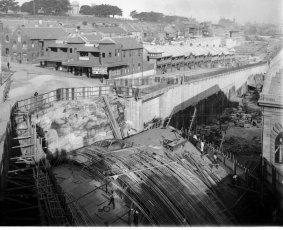 A historic photo of the iconic area near Darling Harbour, now known as Barangaroo.