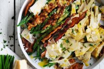 Rachel Khoo's Parisian-inspired pancetta, artichoke and green bean salad.