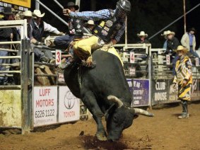 Troy Wilkinson at a PBR event in Yass in April.