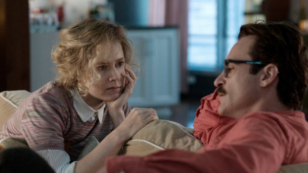 Techno lust: Amy Adams, left, and Joaquin Phoenix in a scene from <em>Her</em>.