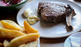 Town Hall Hotel's Rib eye steak.