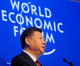 China's President Xi Jinping speaking up for globalisation at the World Economic Forum in Davos, Switzerland.