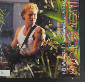 Buffed and fabulous: The State Library of Victoria's vinyl record collection includes a 1990 version by Jason Donovan of 1962 pop song Rhythm of the Rain.