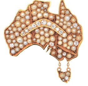 An antique Australian seed and pearl and diamond Federation brooch by Duggin, Shappere and Co.