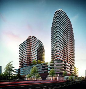An artist's impression of Lend Lease's development at 889 Collins Street, in Melbourne's Docklands.