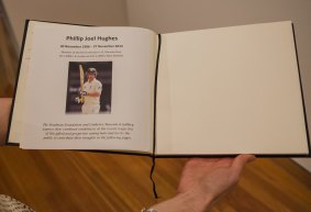 Remembrance: The Bradman Museum at Canberra Museum and Gallery have a condolence book in memory of Phillip Hughes.