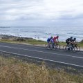 The nearness of scenery rewards cyclists on the East Coast of Tasmania. 