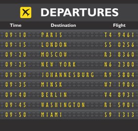 Airport departure arrival destination mechanical analog old style counter board template vector illustration Flying tips.
Departure board
str12cover covershot
