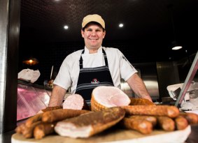 Butcher  Angus Beaumont at Spa Centre Meats, Daylesford.