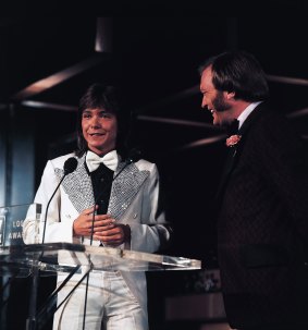 David Cassidy with host Bert Newton at the TV Week Logie Awards.
