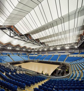 Wi-Fi antennas that beam web access to every ticket holder are built into the roof of the Margaret Court arena.