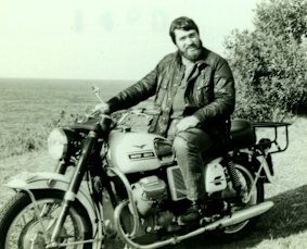 Gary Ross on a Moto Guzzi: "The bikes were more precious to him than life itself."