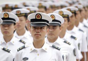 Chinese People's Liberation Army navy sailors.