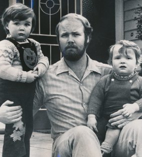 Brian Elliott, husband of murder victim Margaret Elliott, with sons Chris, left, and Benjamin.