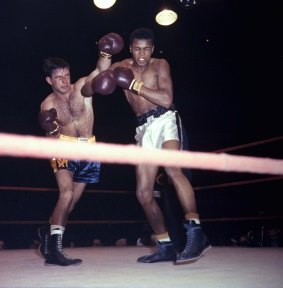 Boxer Cassius Clay, right, (later Muhammad Ali), with Tony Madigan, 1959. 