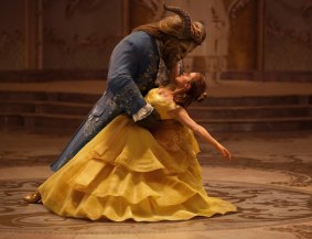 Dan Stevens as The Beast, left, and Emma Watson as Belle in a live-action adaptation of the animated classic <I>Beauty and the Beast</I>. 