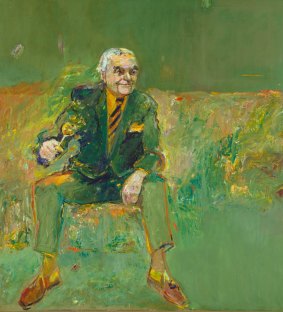 Eric Smith's controversial <i>Rudy Komon</I> portrait that won the 1981 Archibald Prize.