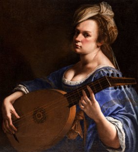 <i>Self-Portrait as a Lute Player</i> by Artemisia Gentileschi, between 1615 and 1617. This work fetched more than $US3 million at auction in New York in 2014.