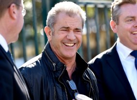 At Fox Studios in July ... Mel Gibson speaks about shooting <i>Hacksaw Ridge</i> at a press conference. 
