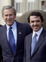 'This is like water torture': George W. Bush (left) with Spanish prime minister Jose Maria Aznar in March 2003.