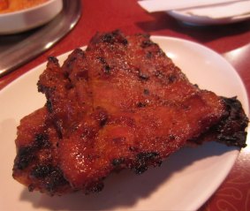 Rack of spicy pork ribs in Ham Ji Park restaurant.