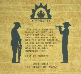 A tiny Anzac Day tribute created by researchers at the Australian National University, parts of which are the size of a red blood cell.