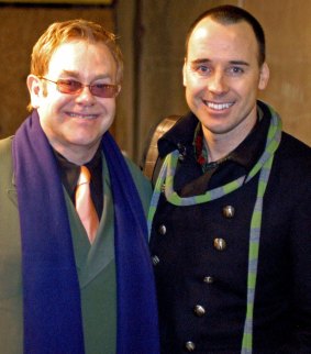 Elton John and his husband David Furnish in Venice.