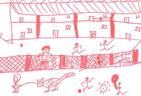 How a child has depicted life in detention.