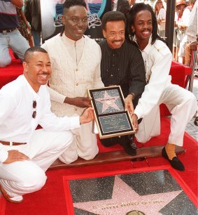Ralph Johnson, from left,  Phillip Bailey, Maurice White and Verdine White, of Earth, Wind & Fire in 1995.