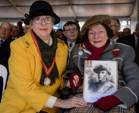 Diane Melloy and Valma Hunter remember Boer war veteran Corporal Joseph Lock.