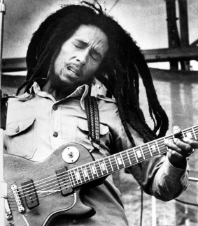 Jamaican reggae singer Bob Marley.