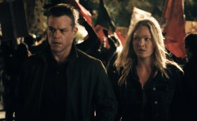 Back on the run: Matt Damon with Julia Stiles in Jason Bourne.