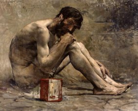 Diogenes of Sinope (who wanted his body devoured by beasts after his death) painted by Jules Bastien-Lepage (1873).