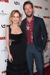 Brie Larson and Armie Hammer at the Los Angeles premiere of <i>Free Fire</i> on April 13.